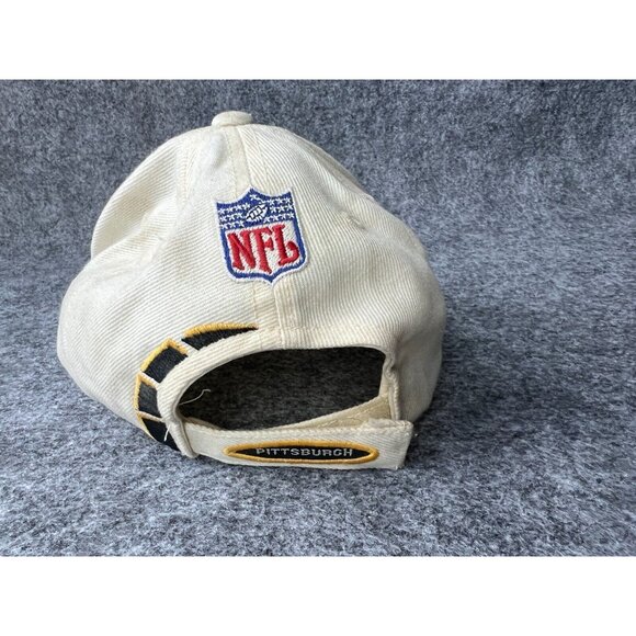 Vintage 90s NFL Pro Line Hat Adult Strap Back Pittsburg Steelers Football White - Picture 3 of 6
